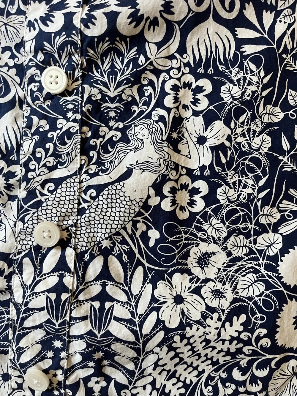 J CREW 10 Gamine Cotton Poplin Shirt in Mermaid Floral Button Up